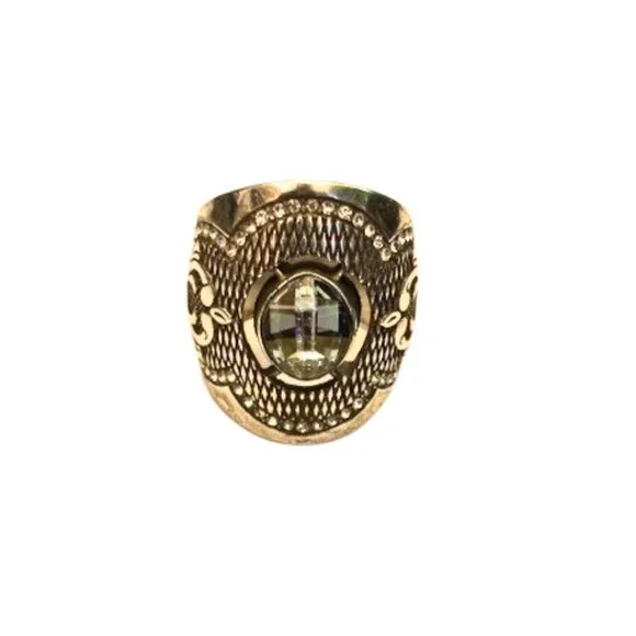 Brighton Love Padlock Cigar Band Ring Retired - Picture 3 of 10